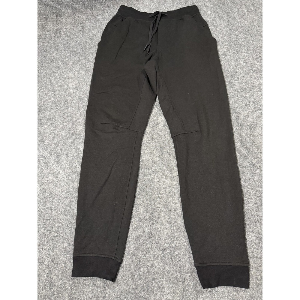 Lululemon Jogger Pants Mens Medium Black Knit Elastic Waist Zip Active Comfort